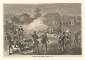 The Battle of Lexington, April 19th, 1775.